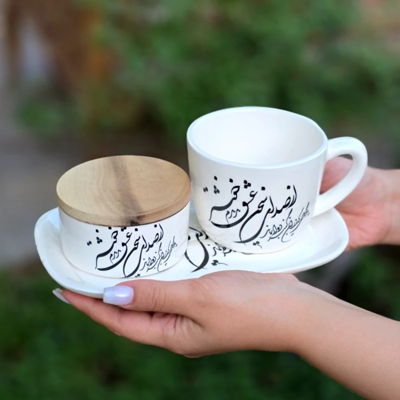 ست های  تکنفره چایخوری با درب چوبی