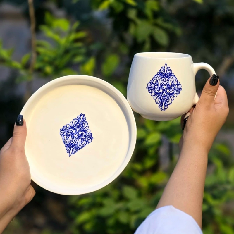 ماگ و زیر ماگی سرامیک دستسازدر طرح های مختلف